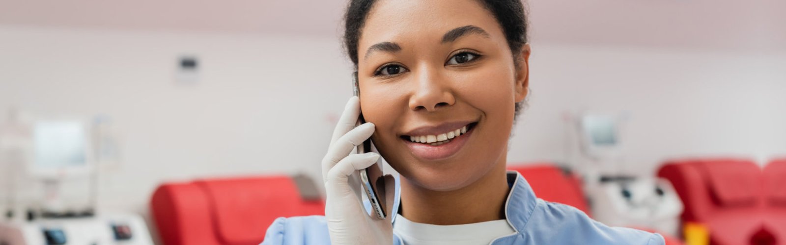 Healthcare professional on the phone